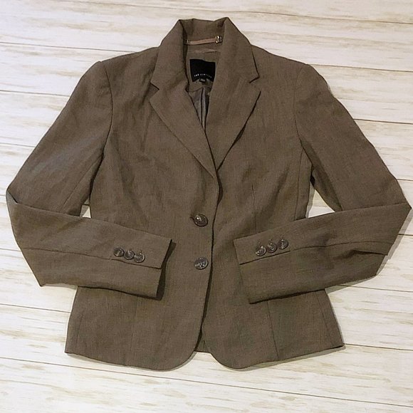 The Limited Jackets & Blazers - 3/$25 Limited Beige Button Collared Fitted Blazer